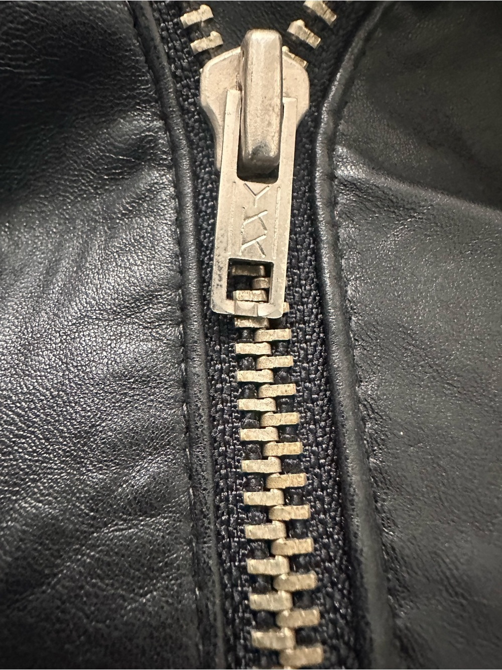 Vtg Tannery West 90’s Blk Leather Asymmetric Zip Moto JKT Small Thermolite Biker - Picture 7 of 12